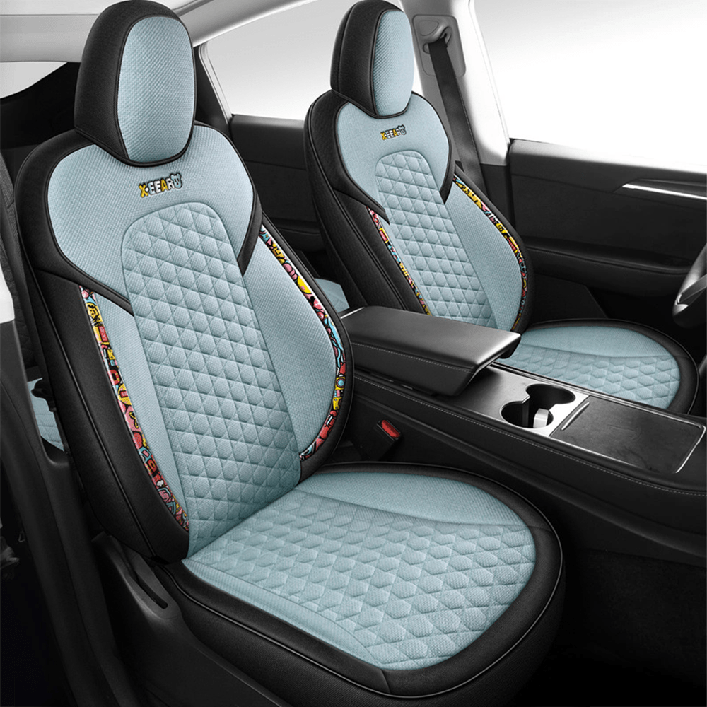 Cotton-Linen Seat Covers for Tesla Model 3