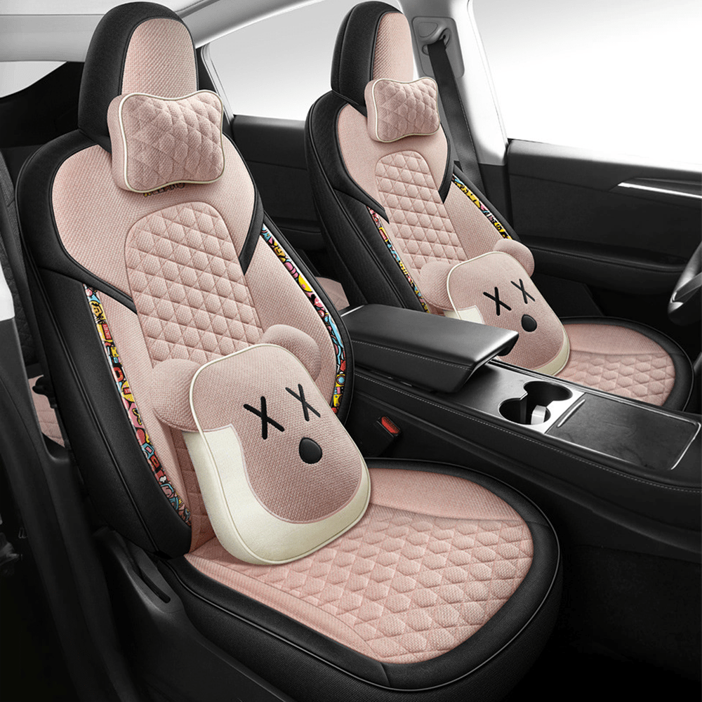 Cotton-Linen Seat Covers for Tesla Model 3