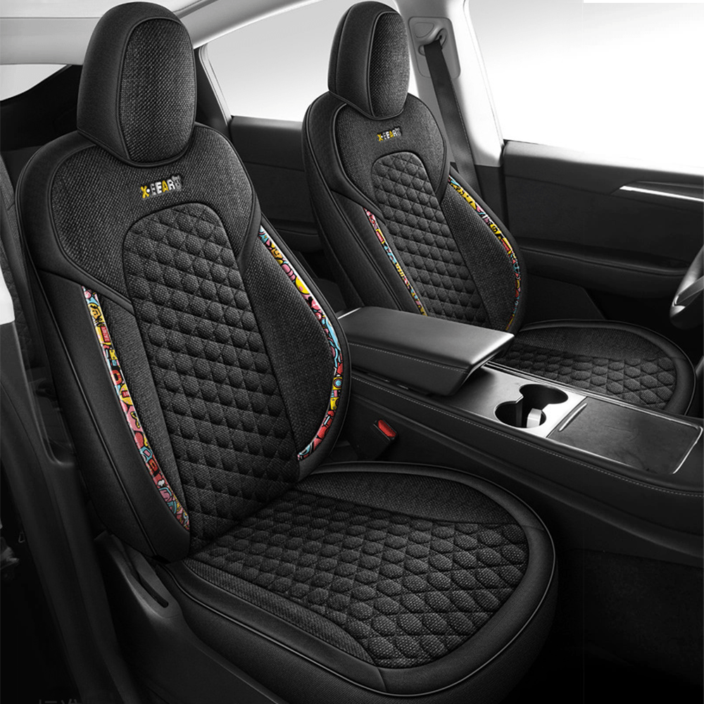 Cotton-Linen Seat Covers for Tesla Model 3