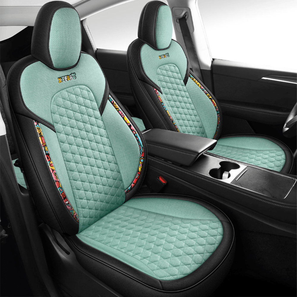 Cotton-Linen Seat Covers for Tesla Model 3