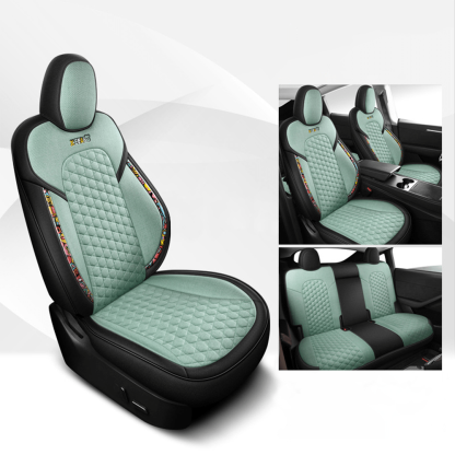 Cotton-Linen Seat Covers for Tesla Model 3