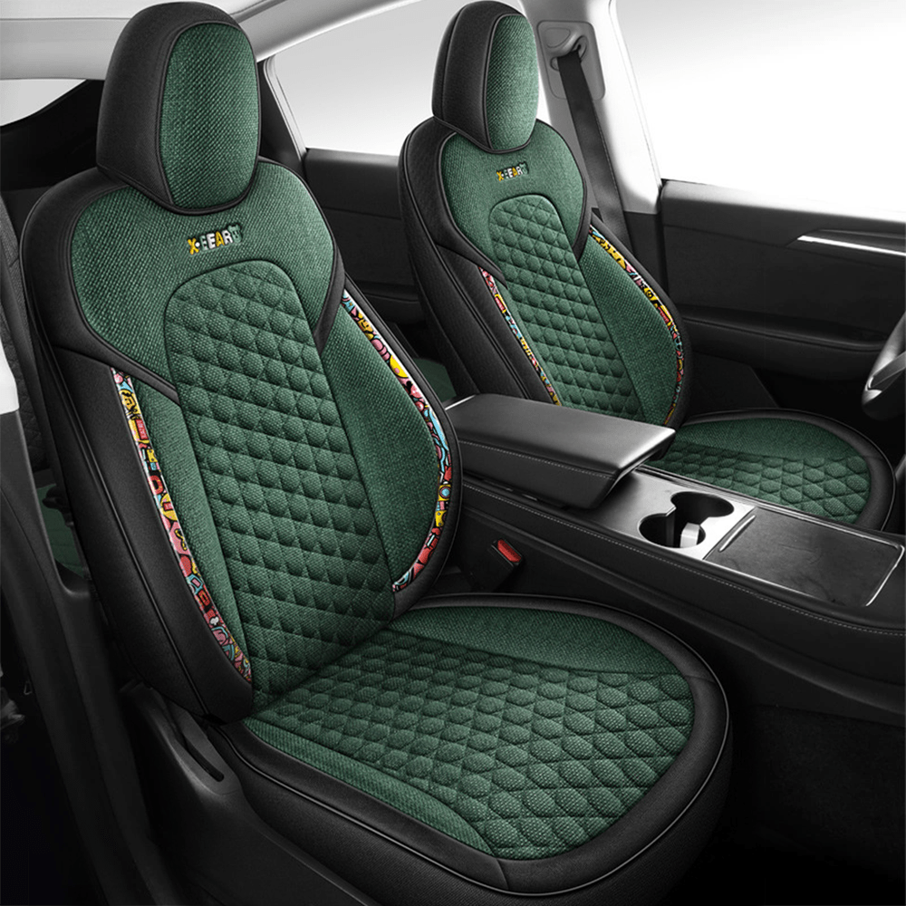 Cotton-Linen Seat Covers for Tesla Model 3