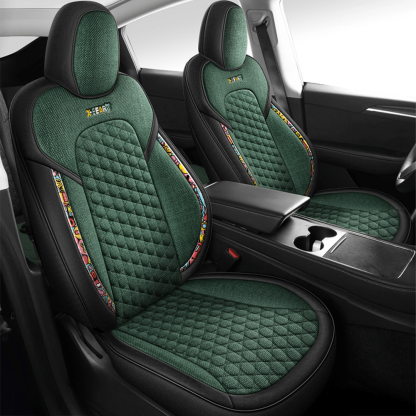 Cotton-Linen Seat Covers for Tesla Model 3