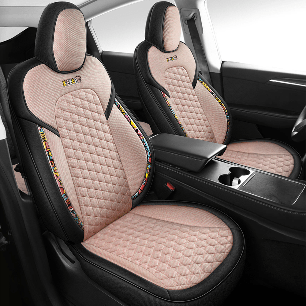 Cotton-Linen Seat Covers for Tesla Model 3