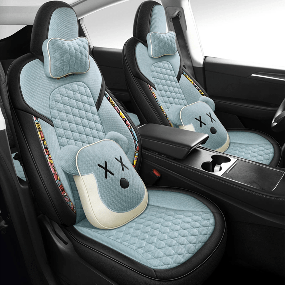 Cotton-Linen Seat Covers for Tesla Model 3