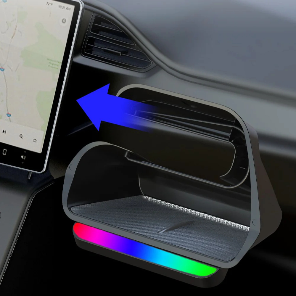 Tesla Model 3 / Model Y Under Screen Storage Box Center Console Organizer with Ambient Lighting