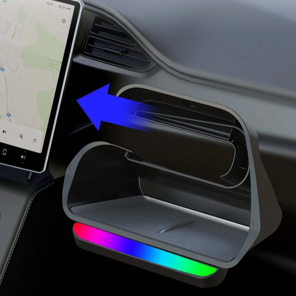 Tesla Model 3 / Model Y Under Screen Storage Box Center Console Organizer with Ambient Lighting