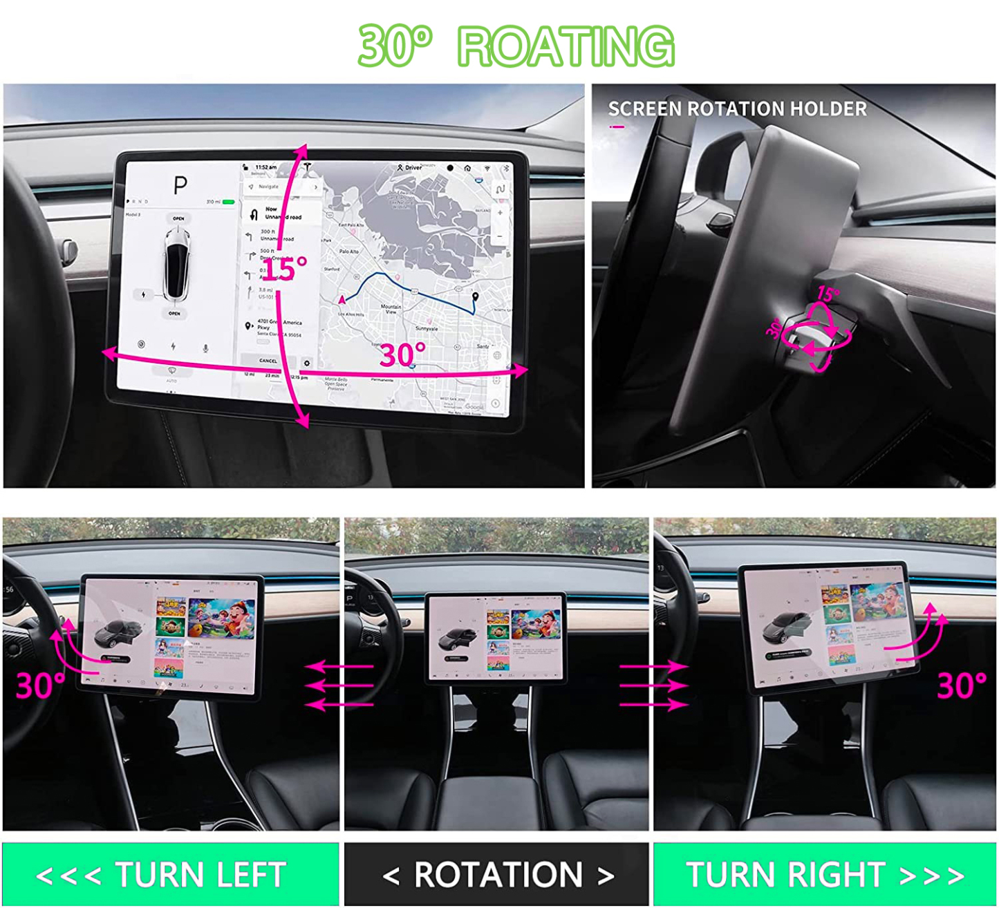 Swiveling Screen Mount Kit for Tesla Model 3/Y-TESGOD