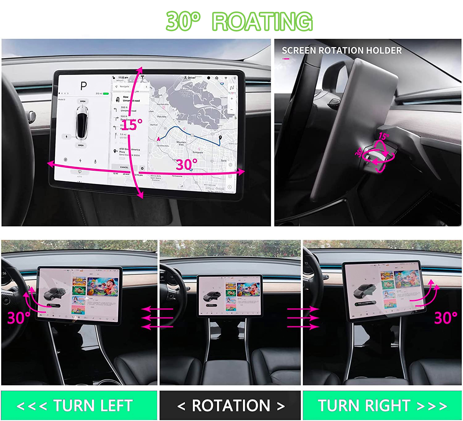 Swiveling Screen Mount Kit for Tesla Model 3/Y-TESGOD