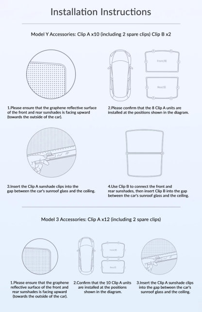 Graphene Sunshade for Tesla Model 3 Highland 2024+ / Model Y Juniper 2025+-TESGOD
