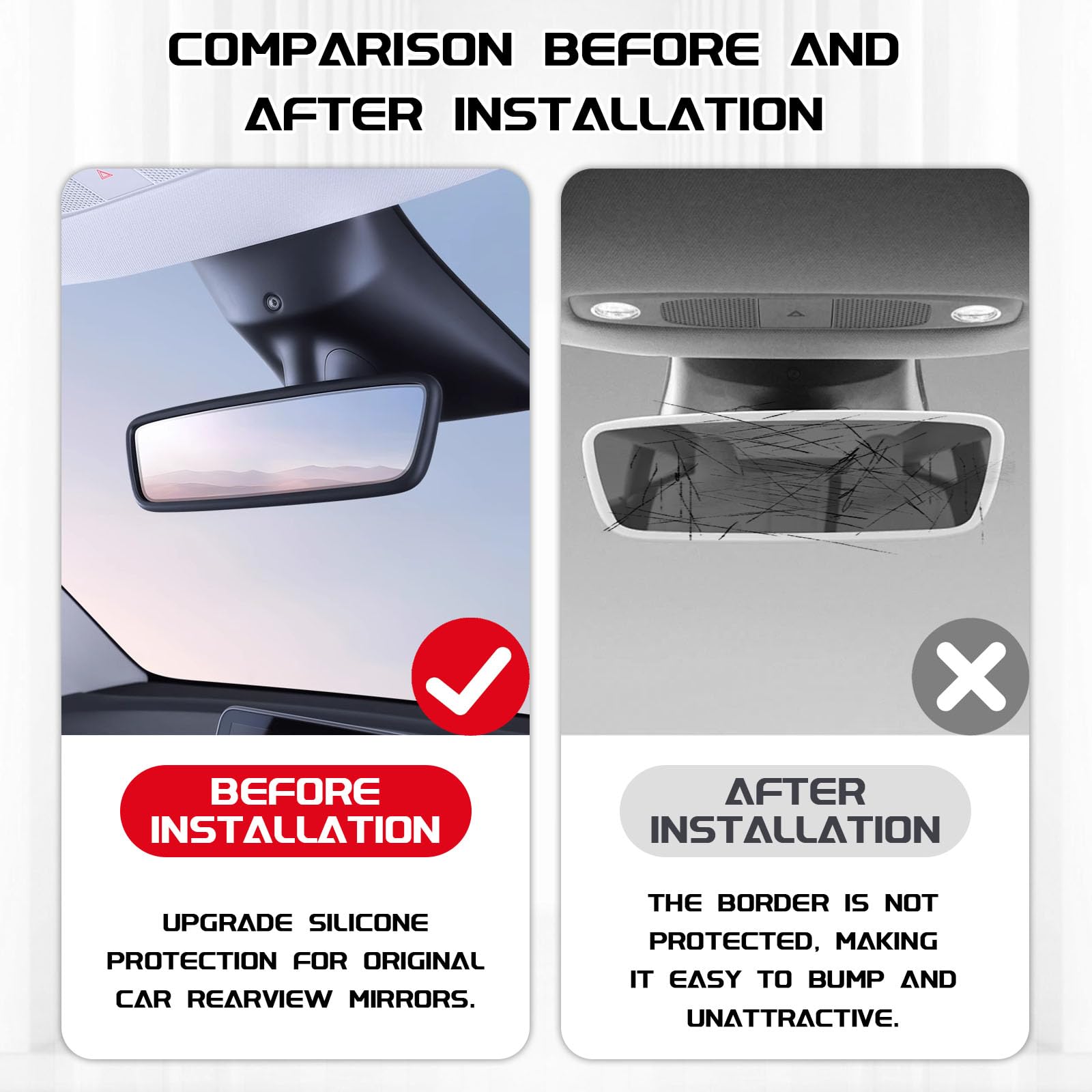 Silicone Protective Frame for Tesla Model 3/Y Inner Rearview Mirror-TESGOD