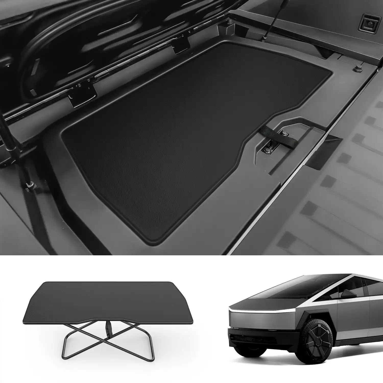 Tesla Cybertruck Rear Trunk Storage Folding Camping Table – Space-Saving Design, High-Quality ABS & Carbon Steel-TESGOD