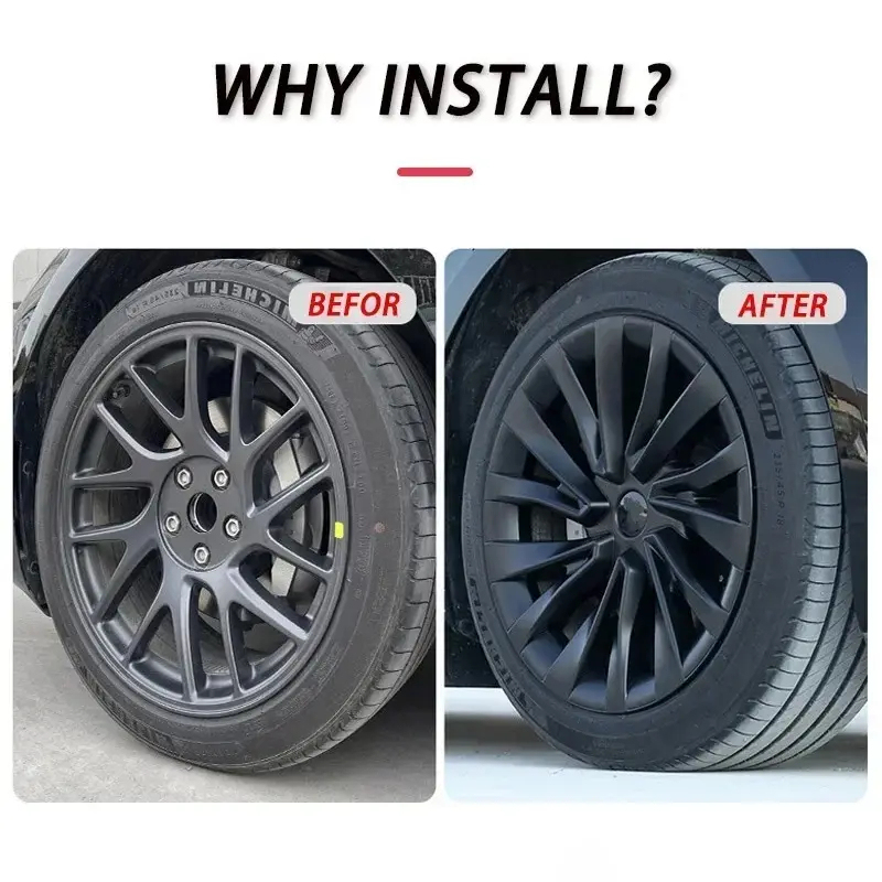 4PCS HubCap for Tesla Model 3 Highland 2024 – 18 Inch Replacement Wheel Cover-TESGOD