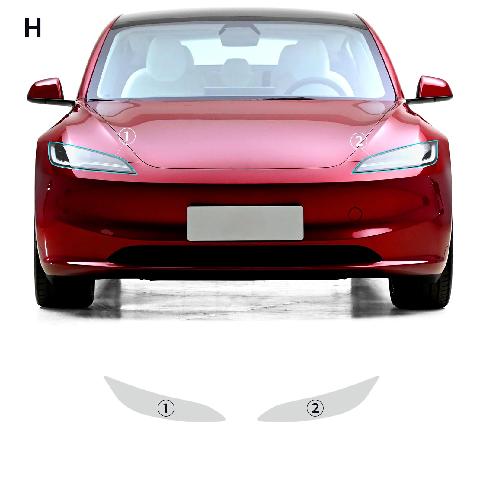 TPU HD Front and Rear Light Protective Film for Tesla Model 3 Highland 2024+-TESGOD