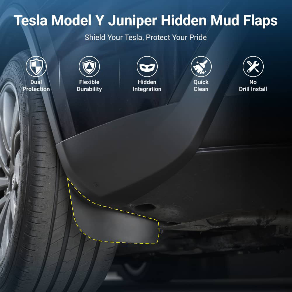 Hidden Mud Flaps Mud Guard for Model Y Juniper（2025.03+）