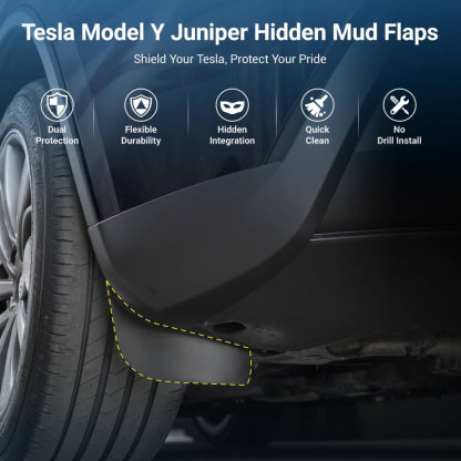 Hidden Mud Flaps Mud Guard for Model Y Juniper（2025.03+）