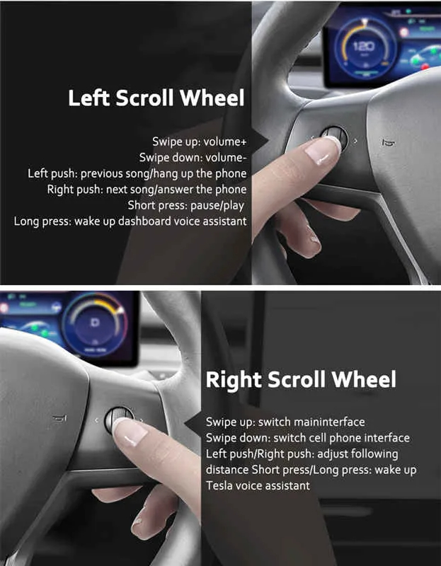 LCD Dashboard Heads Up Display Screen for Tesla Model 3/Y (Linux 8.8'')-TESGOD