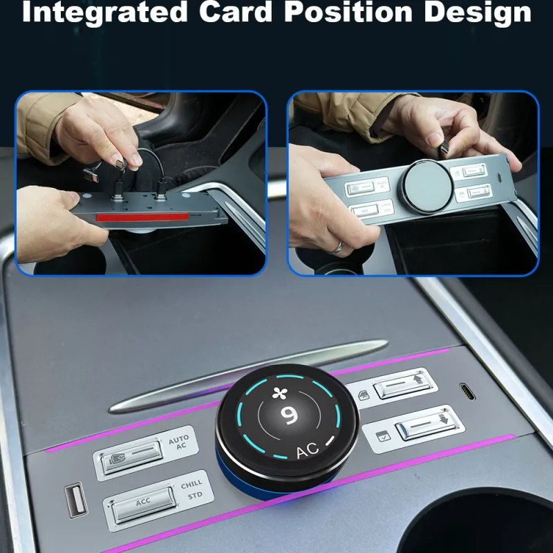 LCD Knob Docking Station for Tesla Model 3（2021-2024）/ Y（2020-2024）-TESGOD