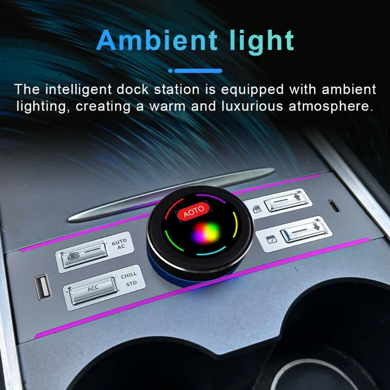 LCD Knob Docking Station for Tesla Model 3（2021-2024）/ Y（2020-2024）-TESGOD