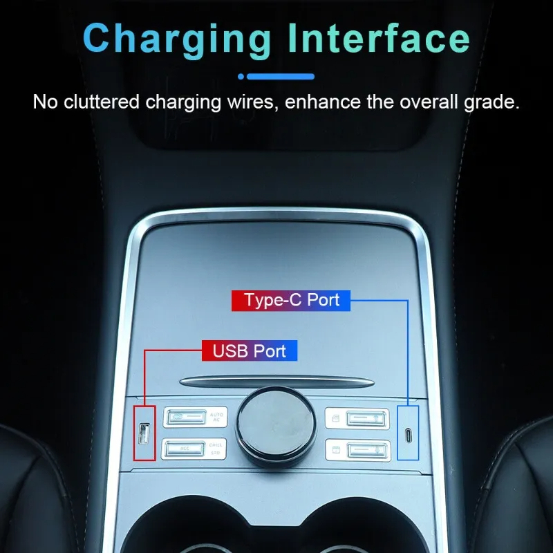 LCD Knob Docking Station for Tesla Model 3（2021-2024）/ Y（2020-2024）-TESGOD