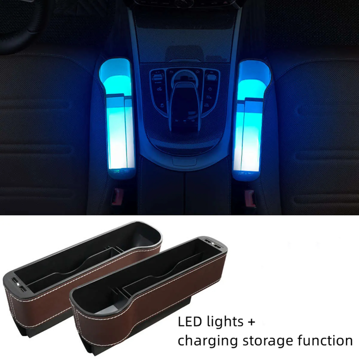 LED Seat Seam Storage Box for Tesla Model 3/Y-TESGOD