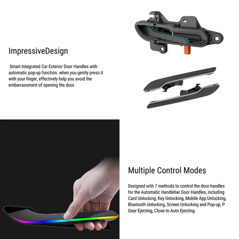 Tesla Model 3 Highland Auto Present Door Handle with LED (4PCS)-TESGOD