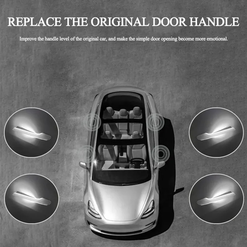 Tesla Model 3 Highland Auto Present Door Handle with LED (4PCS)-TESGOD