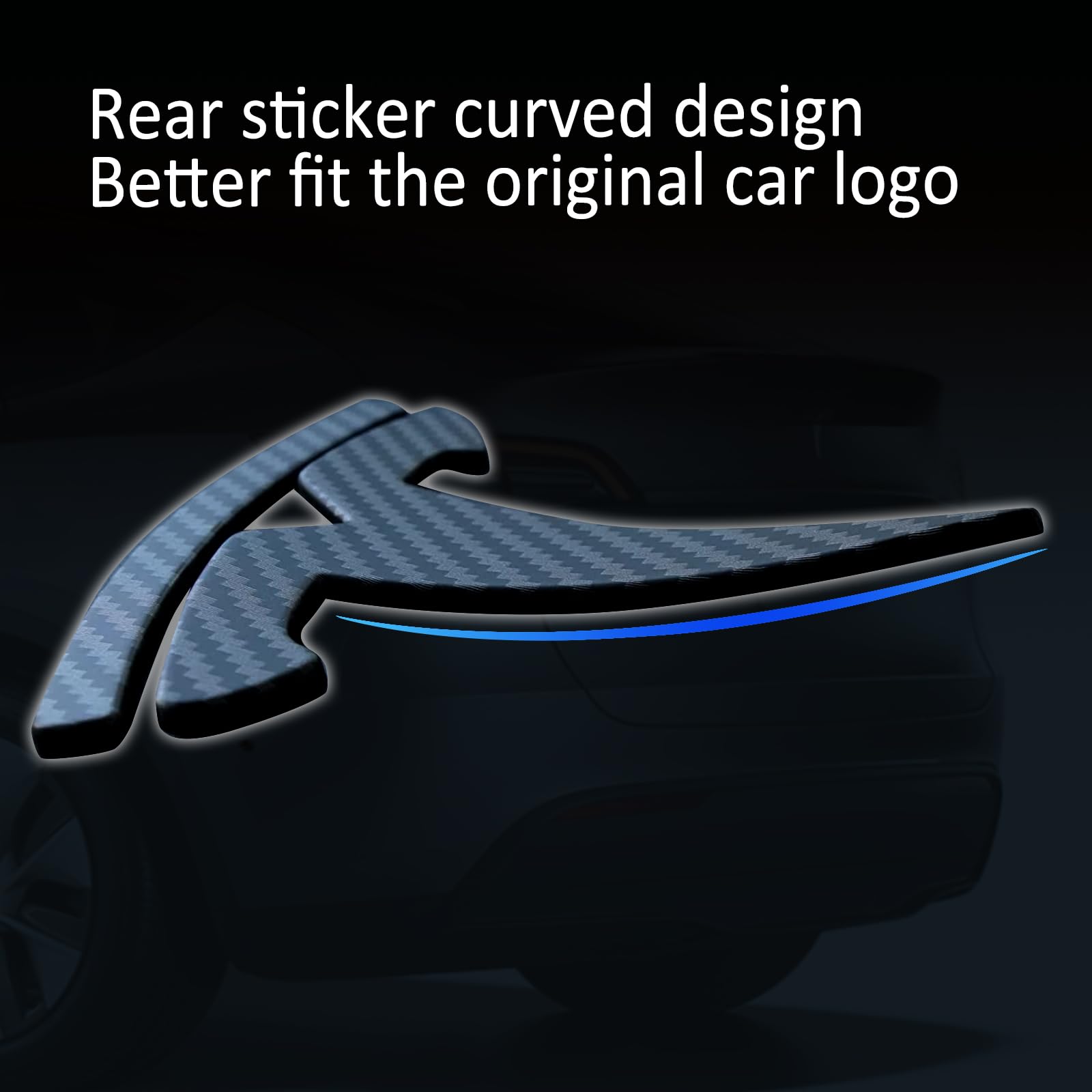 Glossy Carbon Fiber Emblem Cover Sticker for Tesla Model 3 (2017-2024) / Y (2020-2025) 3-Piece Kit-TESGOD