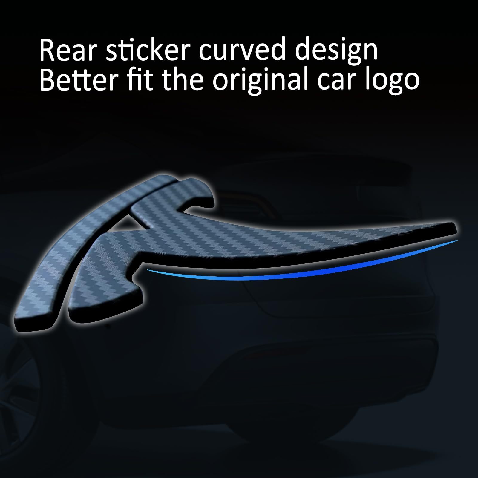 Glossy Carbon Fiber Emblem Cover Sticker for Tesla Model 3 (2017-2024) / Y (2020-2025) 3-Piece Kit-TESGOD