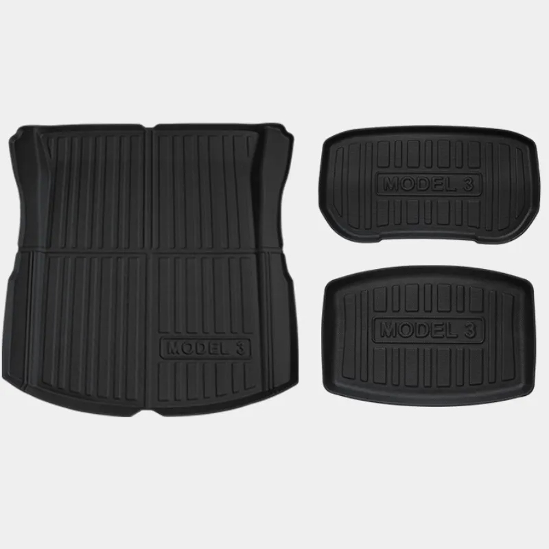 Model 3 highland（2024+）Frunk and Trunk All-Weather Cargo Floor Mat (3PCS)-TESGOD