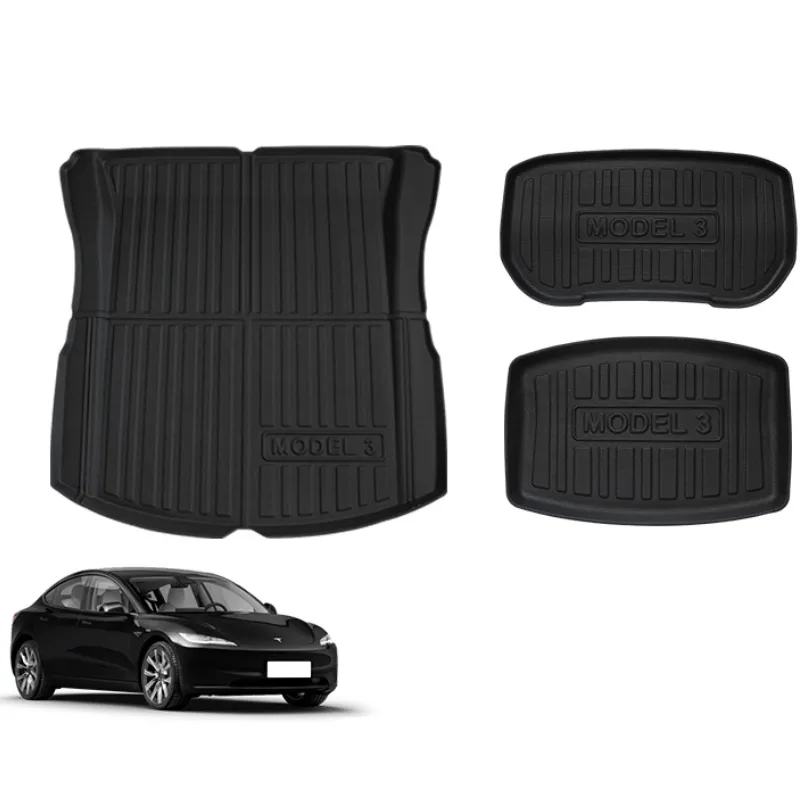 Model 3 highland（2024+）Frunk and Trunk All-Weather Cargo Floor Mat (3PCS)-TESGOD
