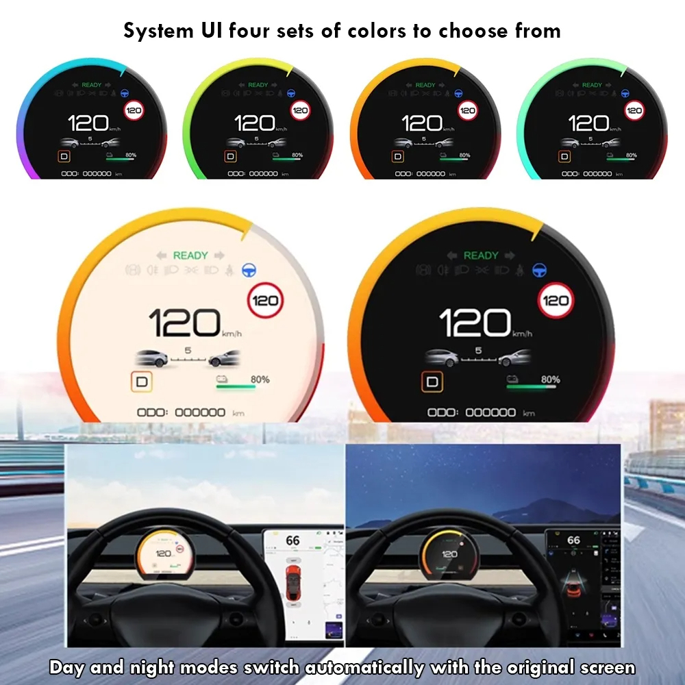 Model 3/Y 3.54’’ Switchback Mini Display Instrument Cluster-TESGOD