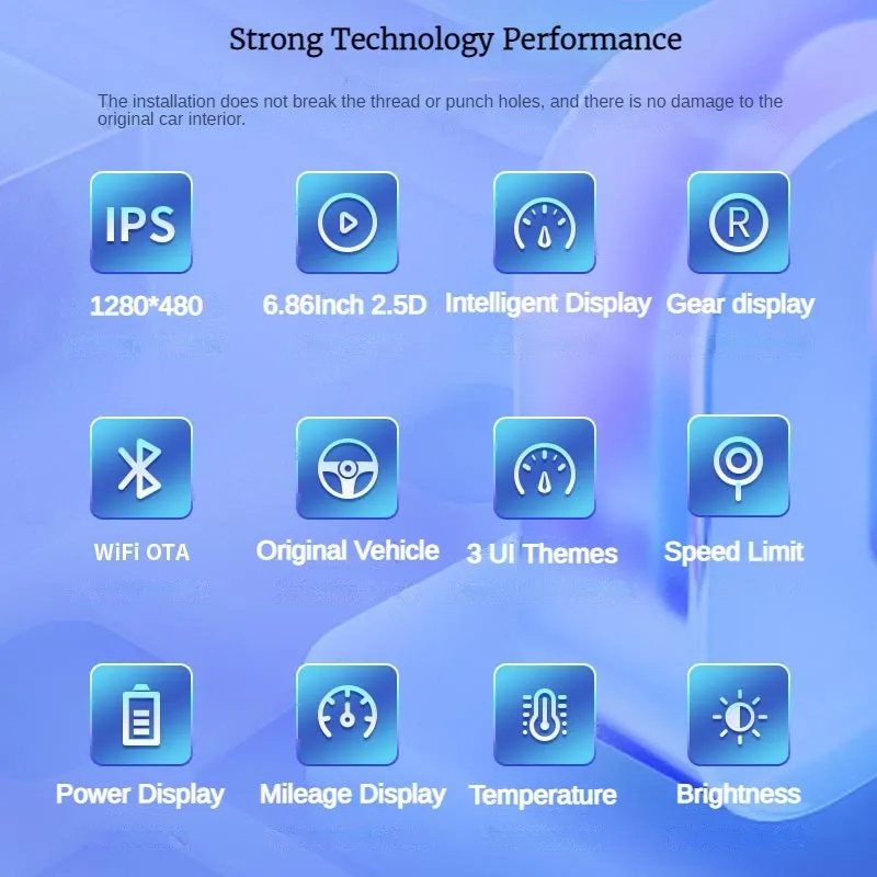 Model 3/Y 6.86'' Inch Screen Instrument Cluster Mini Display-TESGOD