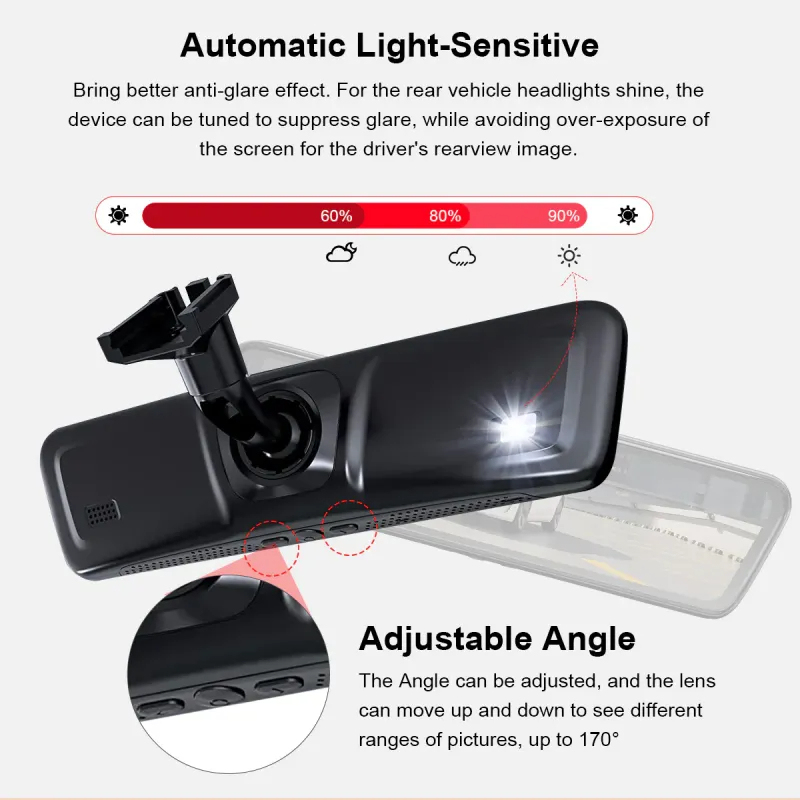 Model 3/Y 8.2” Live Streaming Rear View Mirror with Chassis Camera-TESGOD