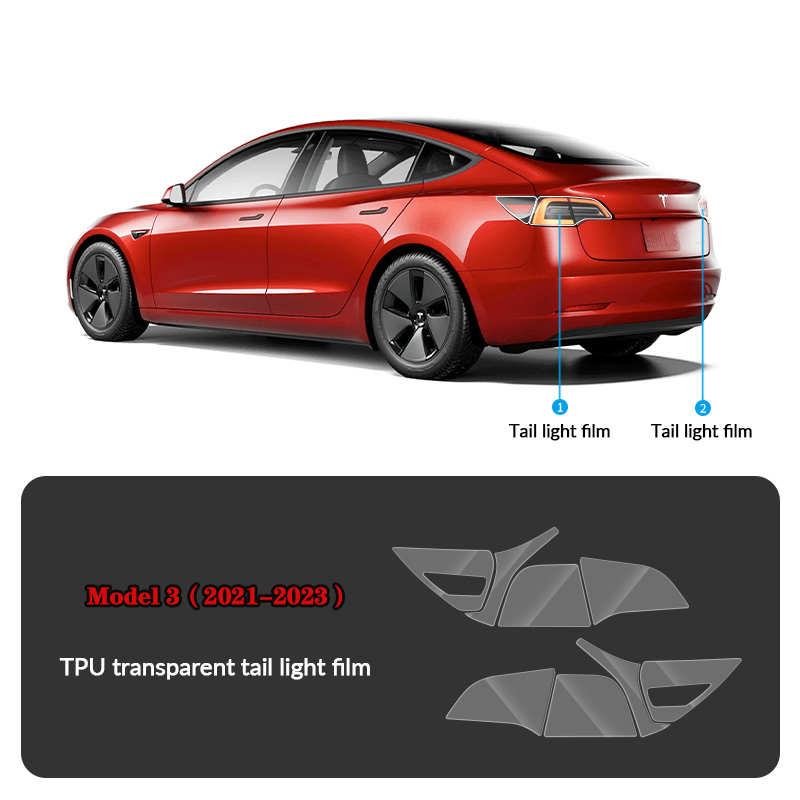 Compatible with Tesla Model 3 (2021-2023) Headlights and Taillight Protection Film-TESGOD
