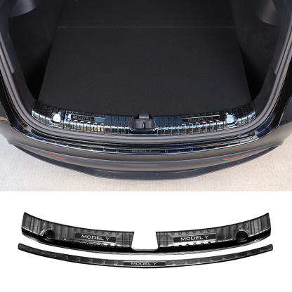 Trunk Guard Plate for Tesla Model 3/Y – Stainless Steel, Black Titanium Coating-TESGOD
