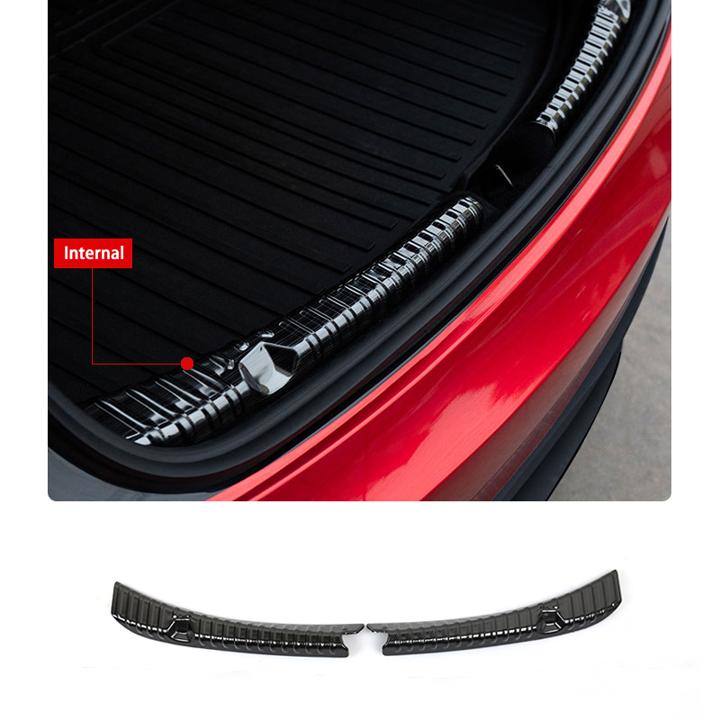 Trunk Guard Plate for Tesla Model 3/Y – Stainless Steel, Black Titanium Coating-TESGOD