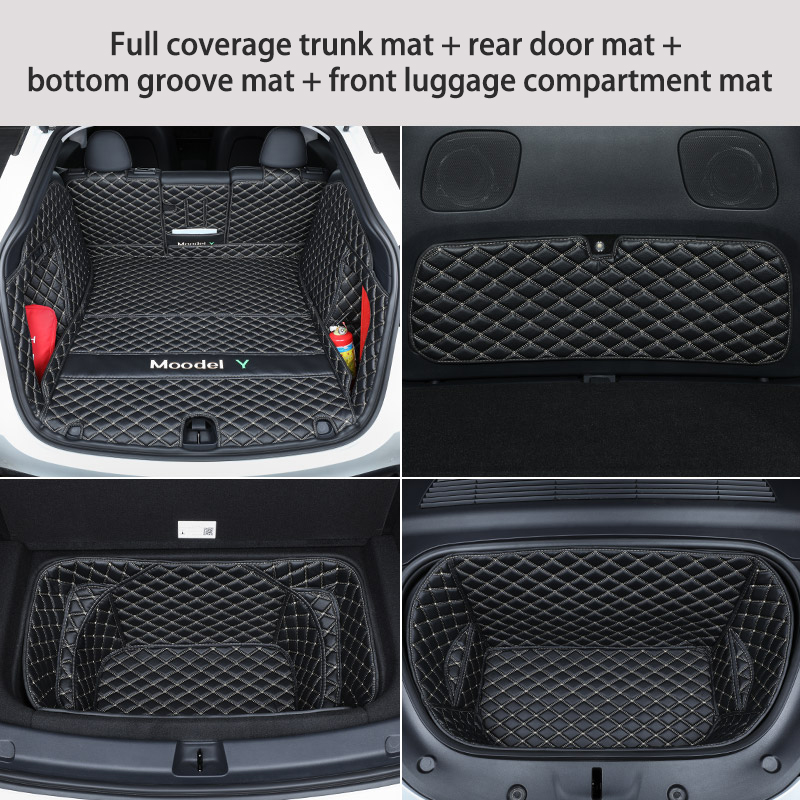 Tesla Model Y Trunk Mats – Waterproof, Soundproof, Stain-Resistant-TESGOD