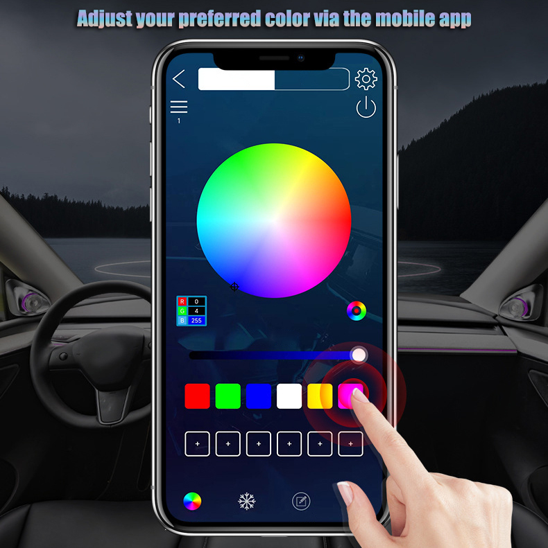 4D Rotating Tweeter LED Ambient Speakers （2 Pieces） for Tesla Model 3 (2017-2024+) / Y (2020-2024)-TESGOD