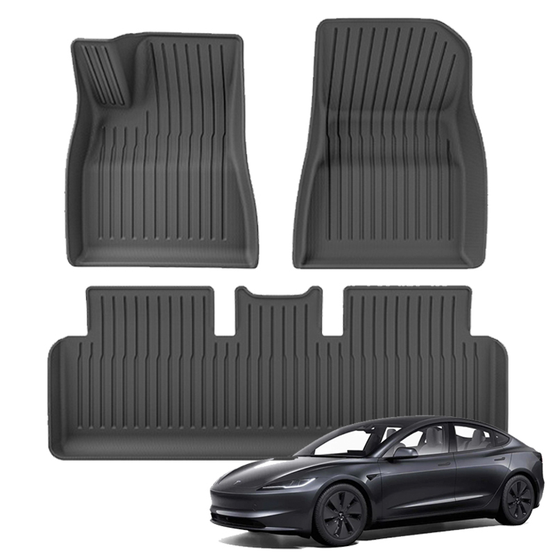 Premium TPE All-Weather Floor Mats for Tesla Model 3 Highland-TESGOD