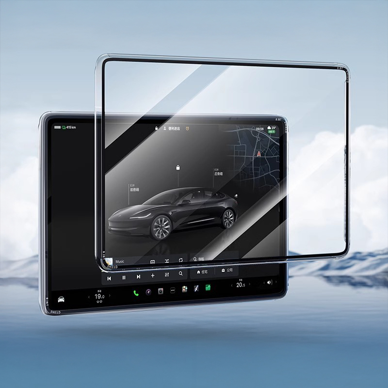 Tesla Model 3/Y Integrated Screen Protector & Case – Full-Coverage Tempered Glass-TESGOD