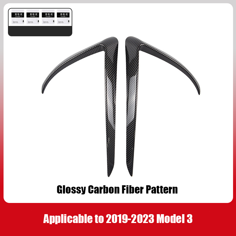 Fog Light Trim for Tesla Model 3/Y - High-Quality ABS with Carbon Fiber Finish-TESGOD