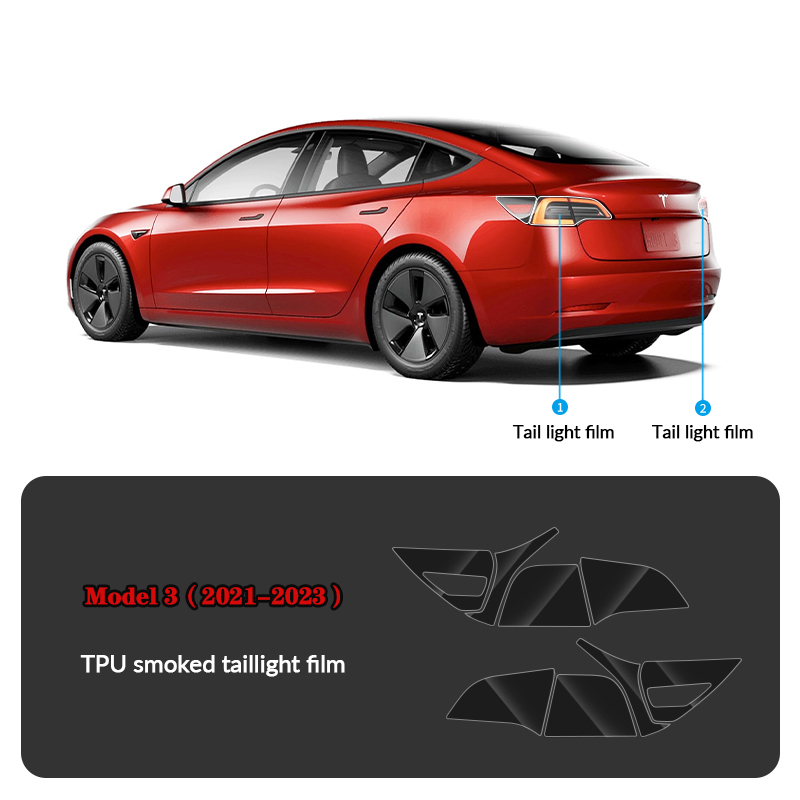 Compatible with Tesla Model 3 (2021-2023) Headlights and Taillight Protection Film-TESGOD
