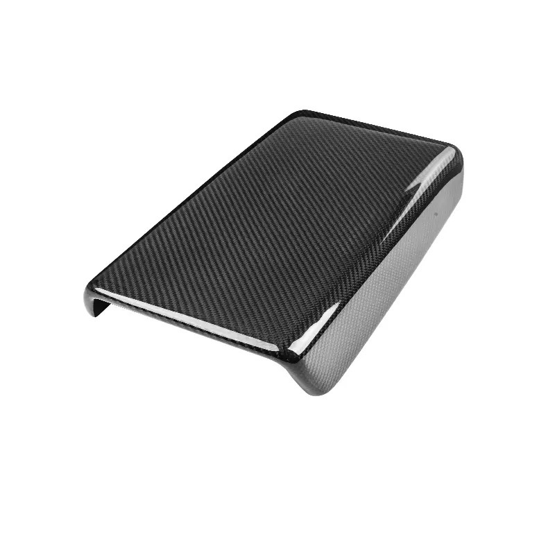 Real Carbon Fiber Center Console Armrest Cover for Tesla Model 3（2018-2024+）/ Model Y（2020-2024）-TESGOD