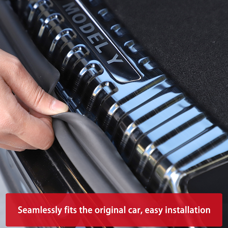 Trunk Guard Plate for Tesla Model 3/Y – Stainless Steel, Black Titanium Coating-TESGOD