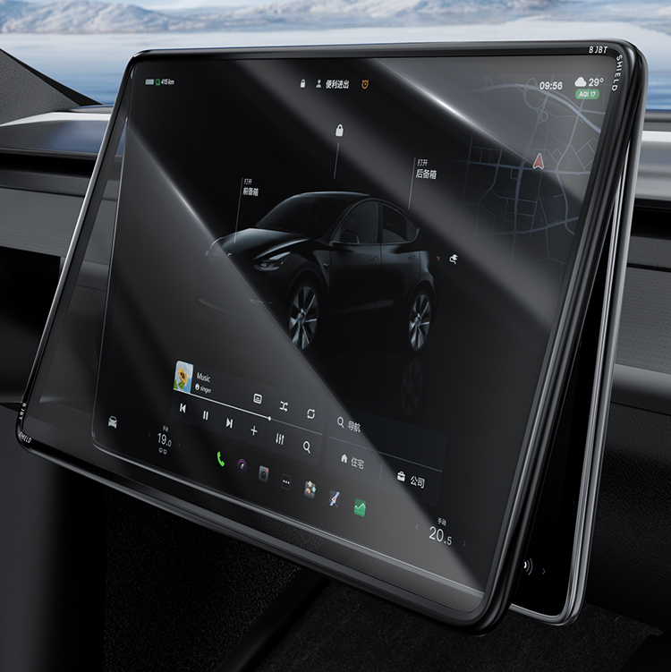 Tesla Model 3/Y Integrated Screen Protector & Case – Full-Coverage Tempered Glass-TESGOD