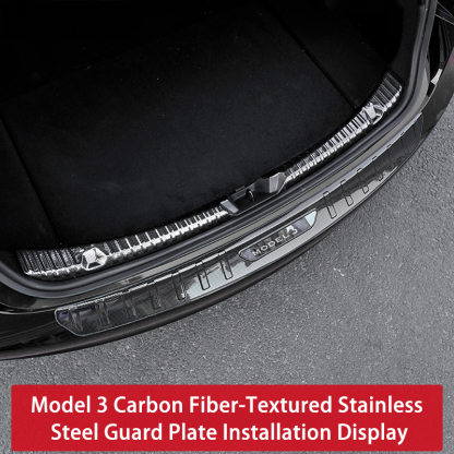 Trunk Guard Plate for Tesla Model 3/Y – Stainless Steel, Black Titanium Coating-TESGOD