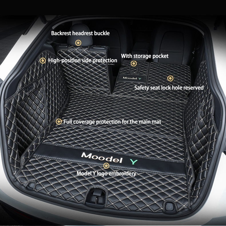 Tesla Model Y Trunk Mats – Waterproof, Soundproof, Stain-Resistant-TESGOD
