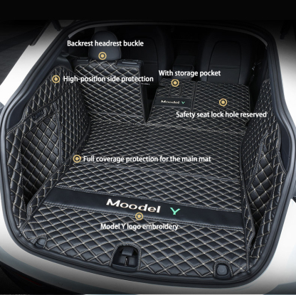 Tesla Model Y Trunk Mats – Waterproof, Soundproof, Stain-Resistant-TESGOD