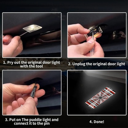 Plaid Projector Lights Tesla Model S/3/X/Y Door-TESGOD